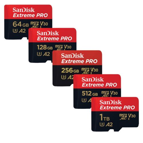 SanDisk Extreme Pro micro SDXC 64GB 128GB 256GB 400GB 512GB 1TB