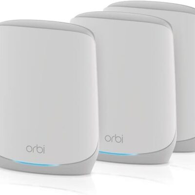 Netgear RBK763S-100NAS Orbi Tri-Band WiFi 6 MNetgear Orbi AX5400 Wifi 6 Mesh Router + 2x Satelliet | 5,4 Gbps | RBK762Sesh System Router + 2 Satellites