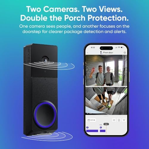 WYZE Wireless Duo Cam Video Doorbell  Battery Powered - Afbeelding 2